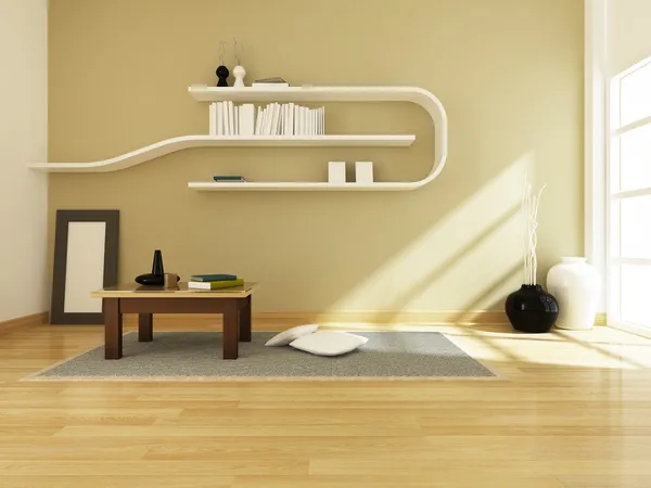 モダンなインテリアの部屋のデザインの 3 d レンダリング — ストック写真