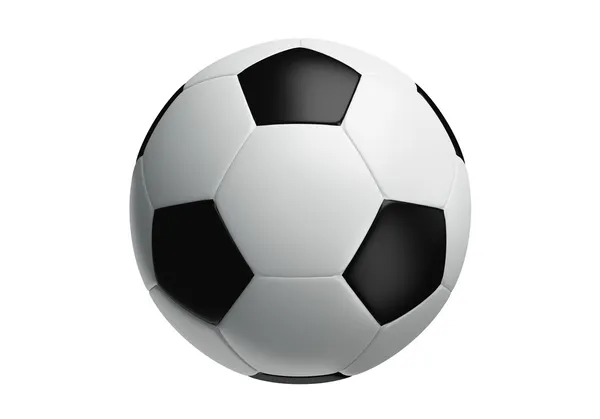 Isolierte 3D-Darstellung von Fußballbällen — Stockfoto