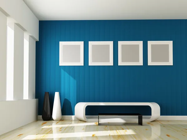 Moderne interieur van woonkamer 3d rendering — Stockfoto