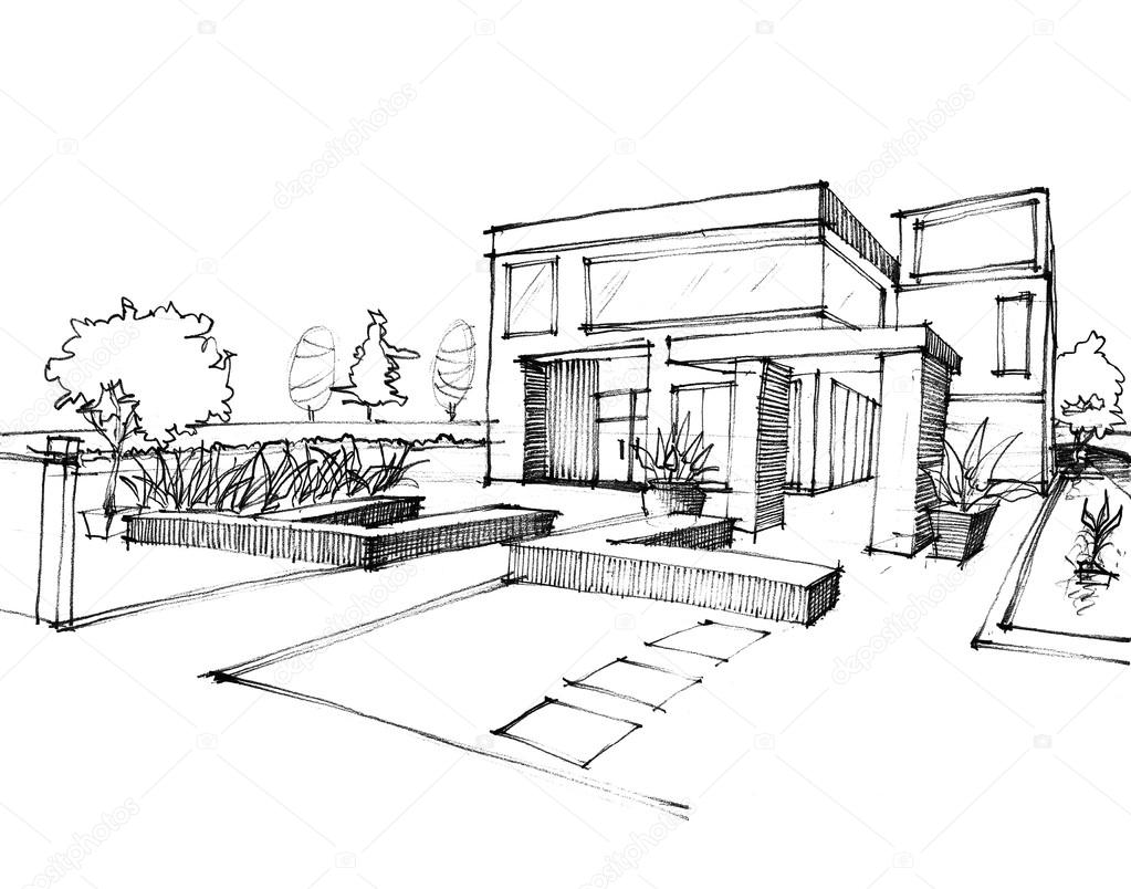 Home Sketch design on white paper