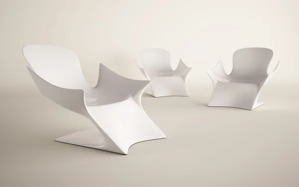Projeto de cadeira branca para decorado — Fotografia de Stock