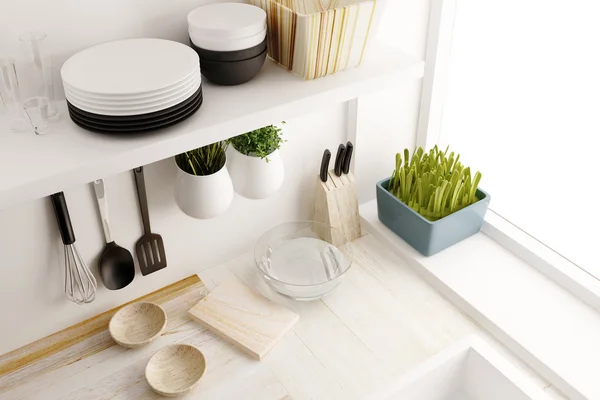 Närbild av kök room design Stockfoto