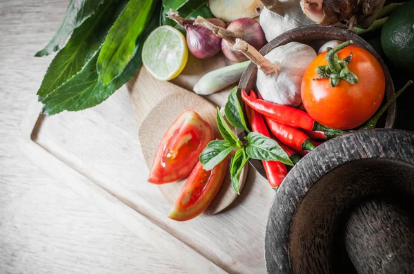 Növényi élelmiszerek a tom yum elem — Stock Fotó