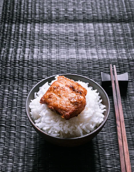 Rice and pork of food — Stock Photo, Image