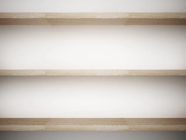 Wood shelf on the wall of interior decorated — Stock Photo, Image