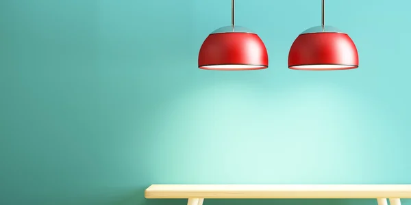 Lampada e tavolo di decorazione d'interni — Foto Stock