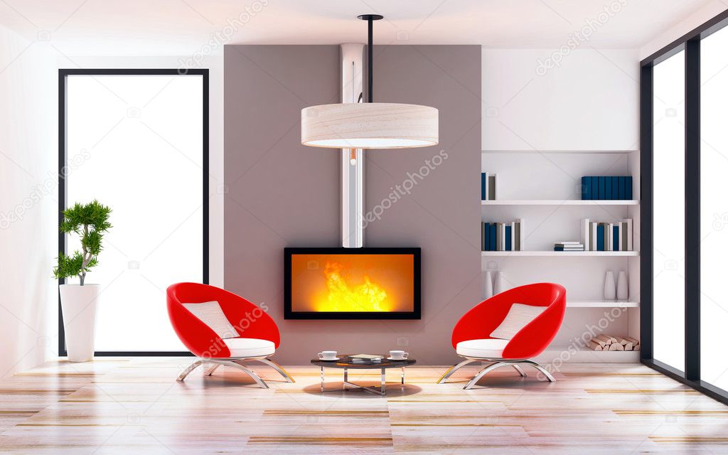 modern of living room interior modern style concept