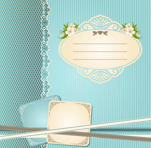 Fondo vintage con flores y ornamentos — Vector de stock