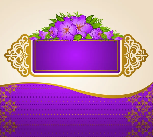 Ročník pozadí s krajkové ozdoby a květiny — Stockový vektor
