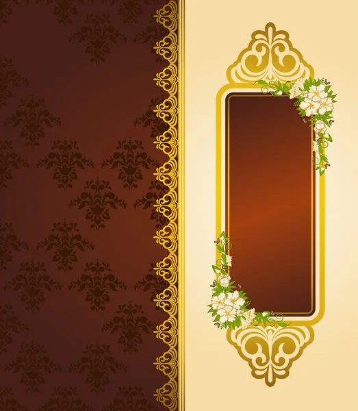 Винтажный фон с кружевными украшениями и цветами — стоковый вектор