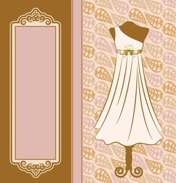 Vestido vintage con adornos de encaje — Vector de stock