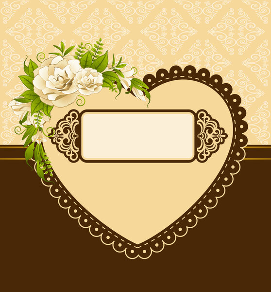 Vintage background with flowers and ornaments