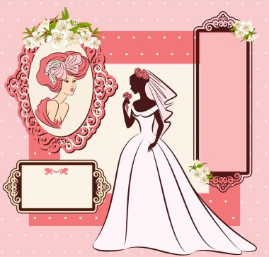 güzel bir gelin elbisesi Vintage silüeti