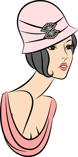 Vintage fashion girl in hat — Stock Photo, Image