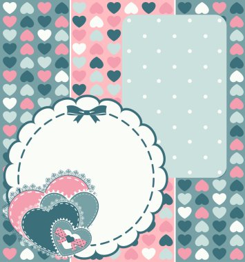 Vintage background with lace ornaments for Valentines day