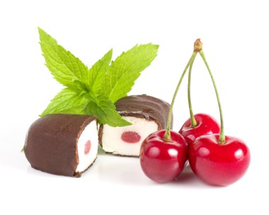 Red cherry and tasty candy clipart