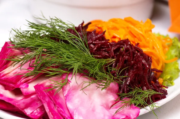 Salted cabbage, beets and carrots — Stock Image Salted cabbage, beets and carrots Royalty Free Stock Photos