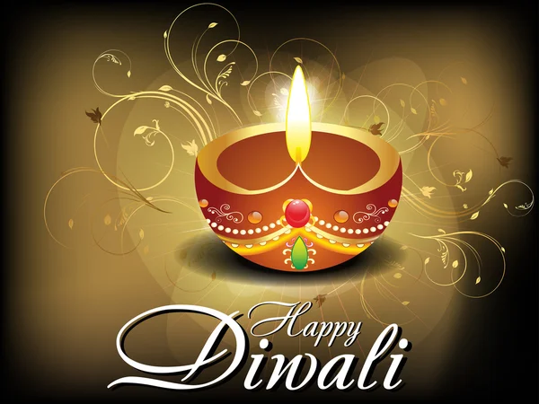 Carte abstraite diwali à fleurs — Image vectorielle