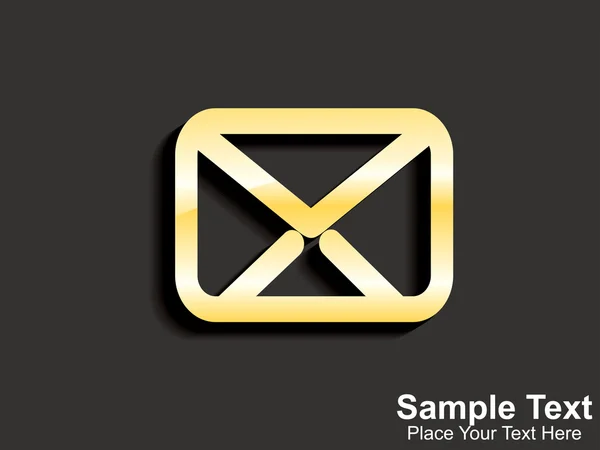 Abstracte gouden e-mailpictogram — Stockvector