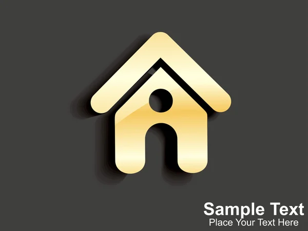 Abstracte gouden knop ' thuis ' — Stockvector