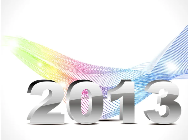 Fondo de año nuevo abstracto con onda colorida — Vector de stock