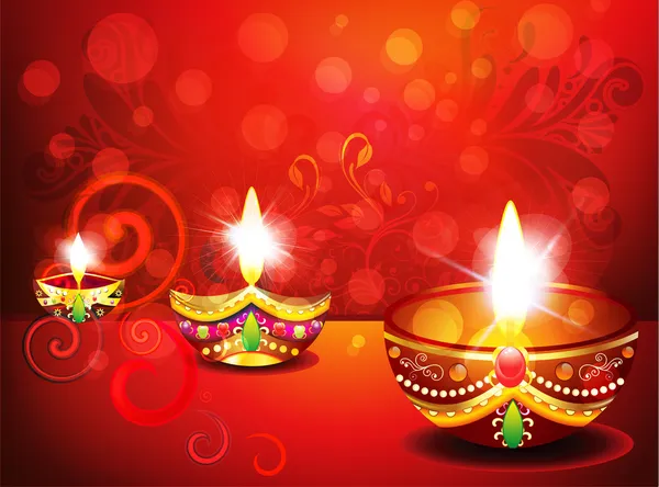 Virágos absztrakt diwali háttér — Stock Vector