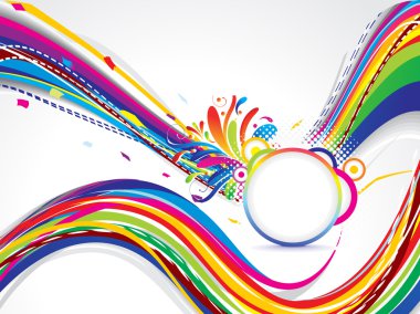 Çiçeklerle soyut renkli arkaplan