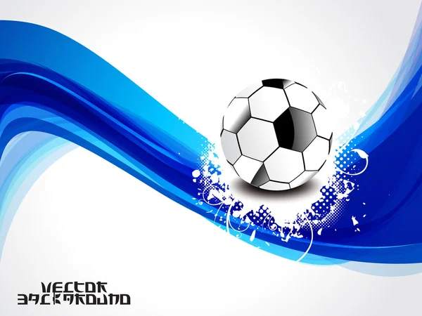 Abstrakte blaue Welle Hintergrund mit Fußball — Stockfoto