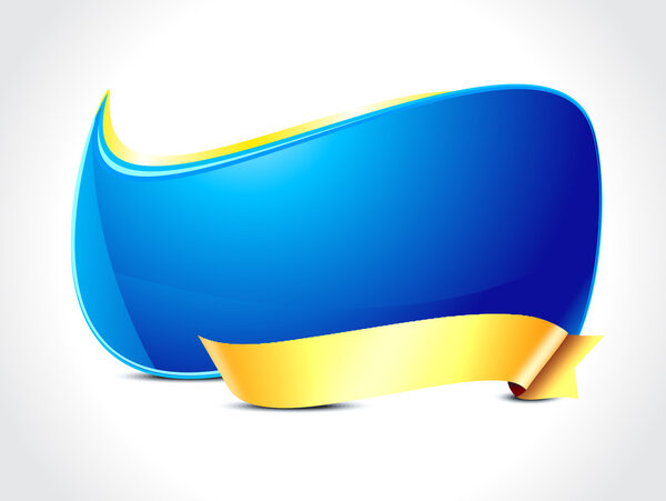 абстрактная глянцевая панель с золотой лентой
