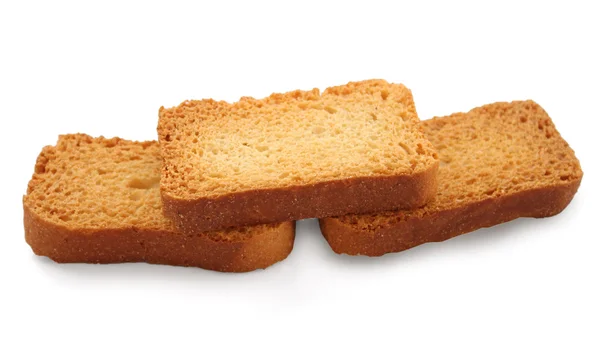 Szeletelve sült kenyér elszigetelt fehér background — Stock Fotó