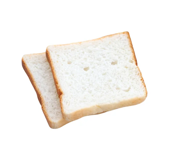 Pão assado fatiado isolado no fundo branco — Fotografia de Stock