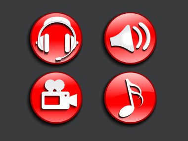 soyut parlak müzik simgeleri