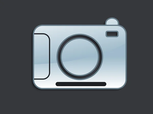 Streszczenie aparat fotograficzny błyszczący ikona — Wektor stockowy