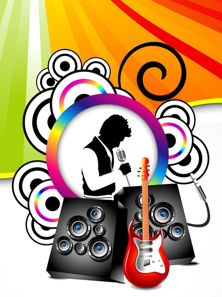 Abstract musical background with guitar — Stock Vector