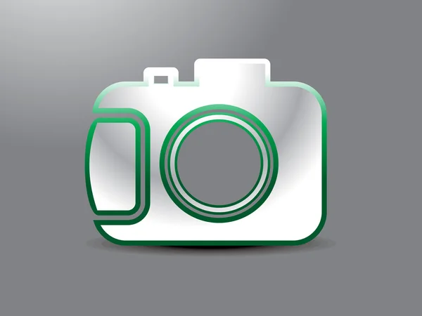 Astratto icona della fotocamera lucida — Vettoriale Stock
