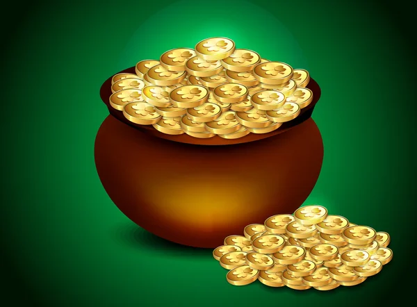 Золота монета в мисці — стоковий вектор