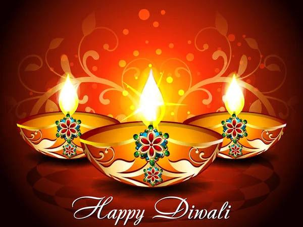 Abstrakte Diwali Hintergrund mit floralen — Stockvektor