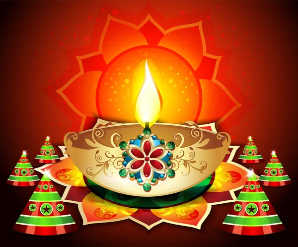 Diwali Backgroud avec craquelin — Image vectorielle