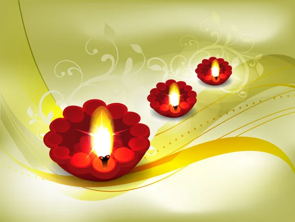 Golden Diwali Card Design — Stock Vector