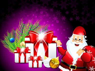 Christmas Background With Girf Box clipart