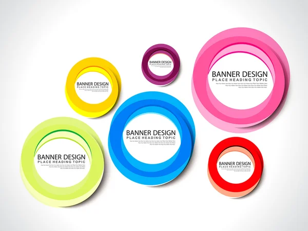 Banner design med färgglada cirkel — Stock vektor