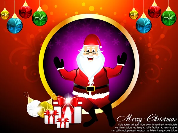 Christmas card with santa — Stock Vector