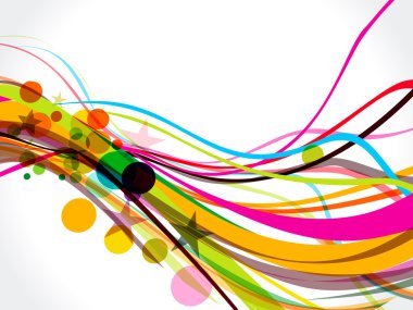 renkli dalga geçmiş yıldız ile