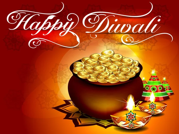 Diwali fond avec Floral — Image vectorielle