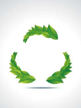Recyle Icon With Leaf clipart