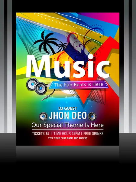 Colorful Music Flayer Design — Vettoriale Stock