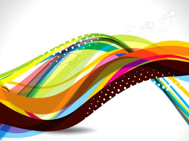 ok ile renkli noktalı dalga