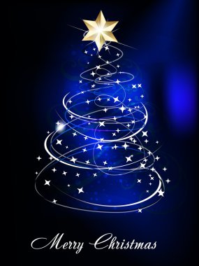 Noel ağacı arka plan mavi