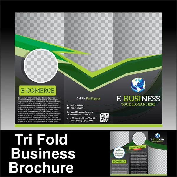 Vector Tri Fold Business Brochure — Stock Vector