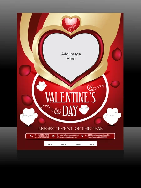 Vector Valentine Day Flyer Design — Stock Vector